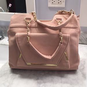 Blush pink and gold purse